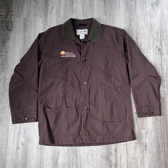 LL Bean Chore Barn Coat Jacket Men's L Plaid Flannel Lined Work Field cotton - Picture 1 of 15